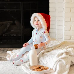 Zippered Footie in Vintage Santa