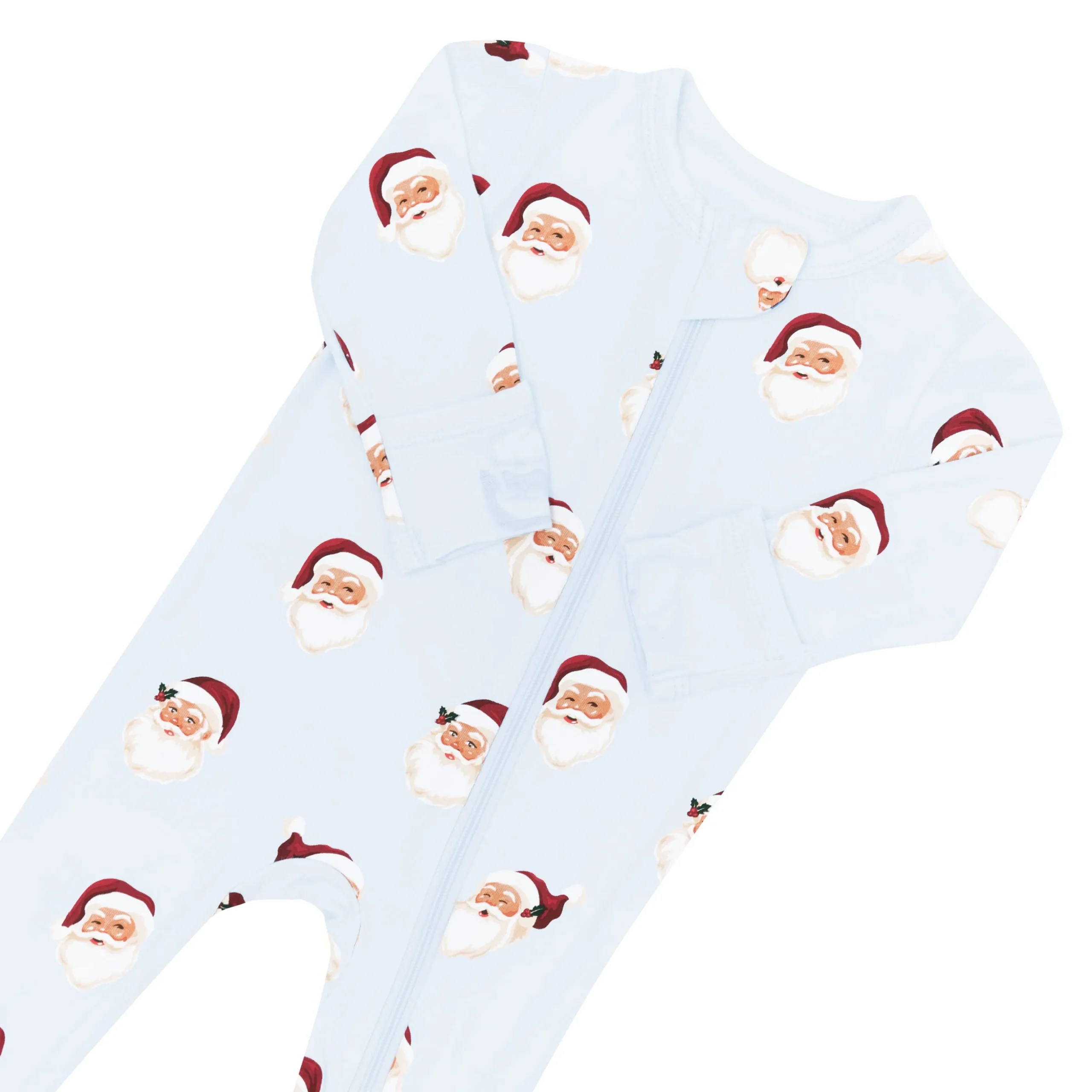 Zippered Footie in Vintage Santa