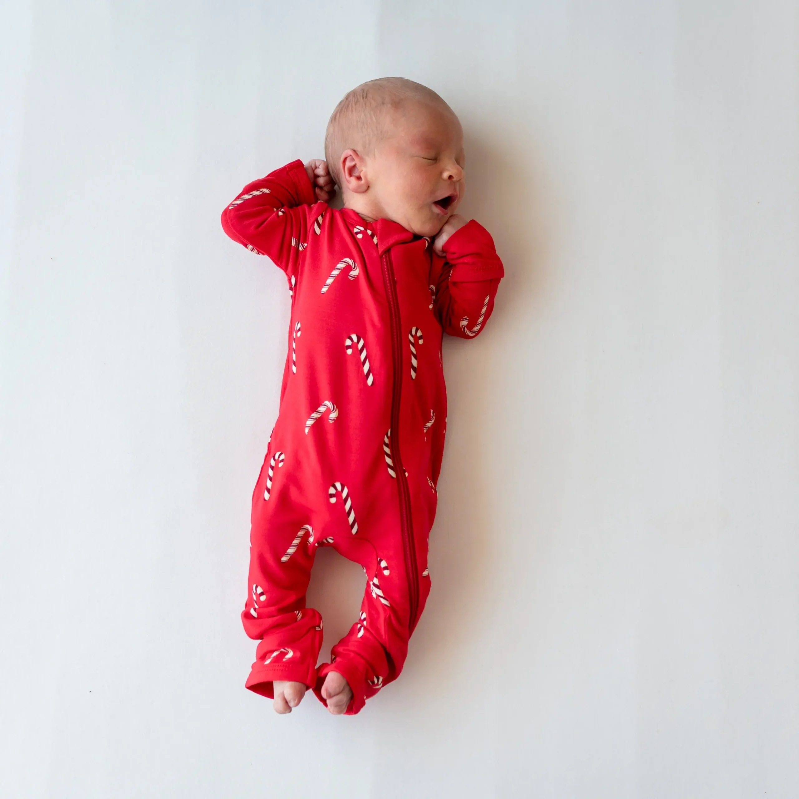 Zippered Romper in Candy Cane