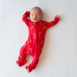 Zippered Romper in Candy Cane