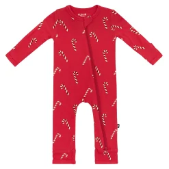 Zippered Romper in Candy Cane
