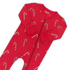 Zippered Romper in Candy Cane