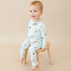 Zippered Romper in Dew Surf