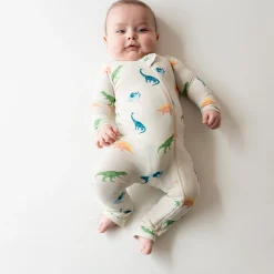 Zippered Romper in Ecru Roar