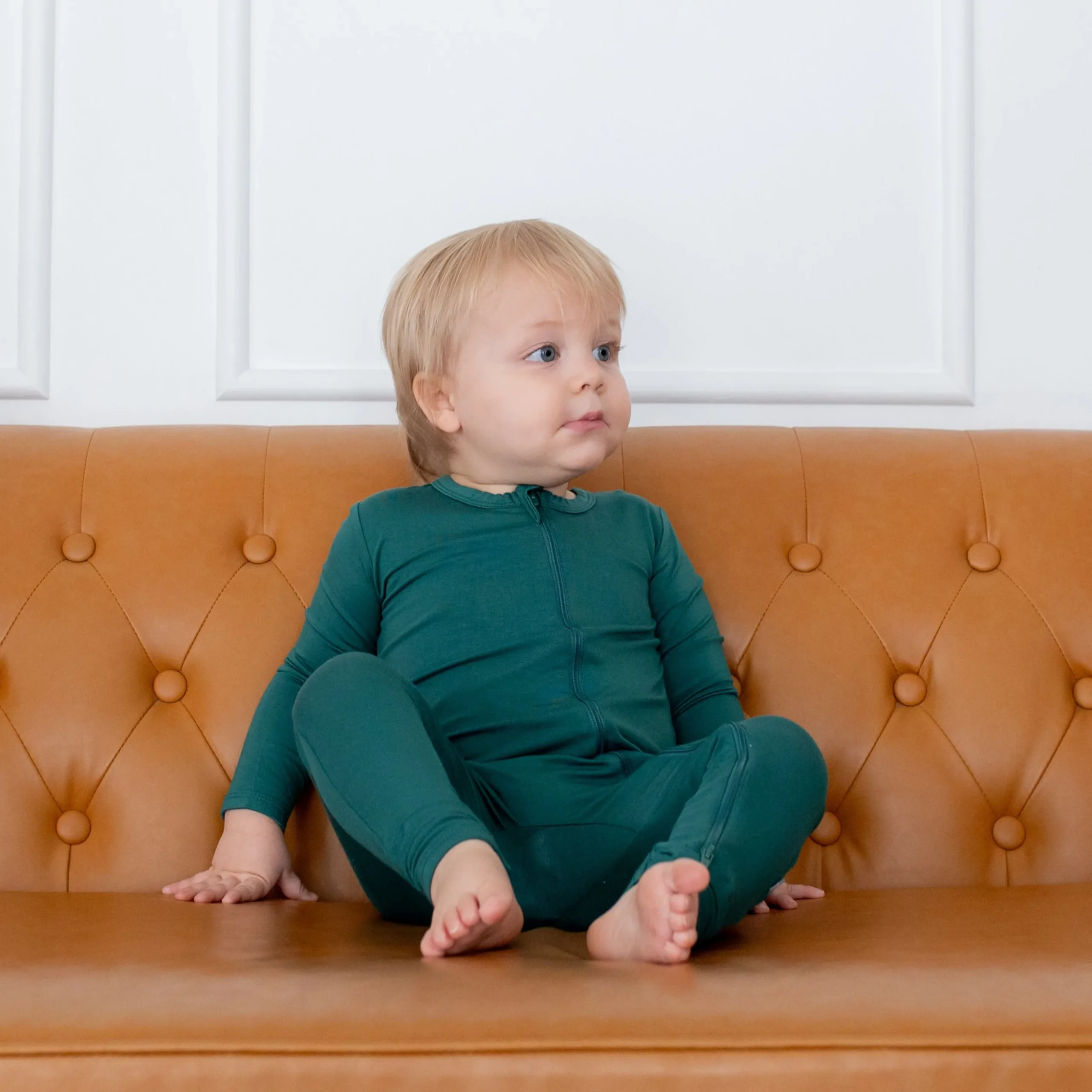 Zippered Romper in Emerald
