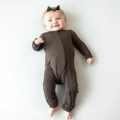 Zippered Romper in Espresso