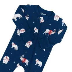 Zippered Romper in Frosty Friends