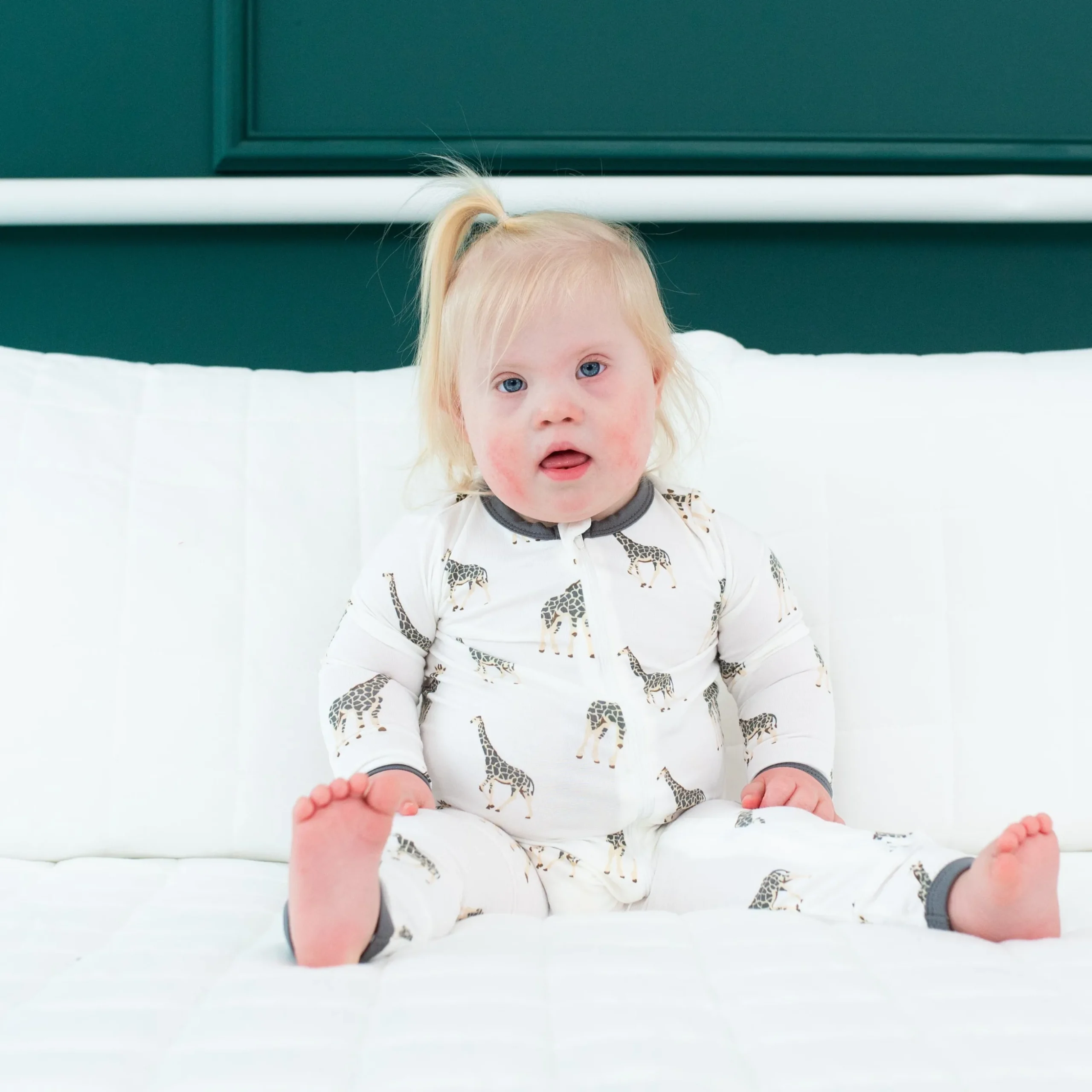 Zippered Romper in Giraffe