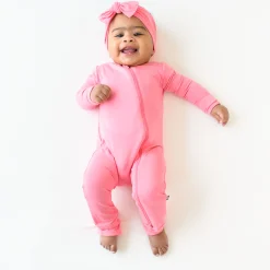 Zippered Romper in Guava