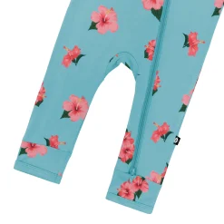 Zippered Romper in Hibiscus