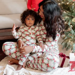 Zippered Romper in Holiday Bow