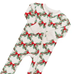 Zippered Romper in Holiday Bow