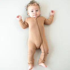 Zippered Romper in Latte
