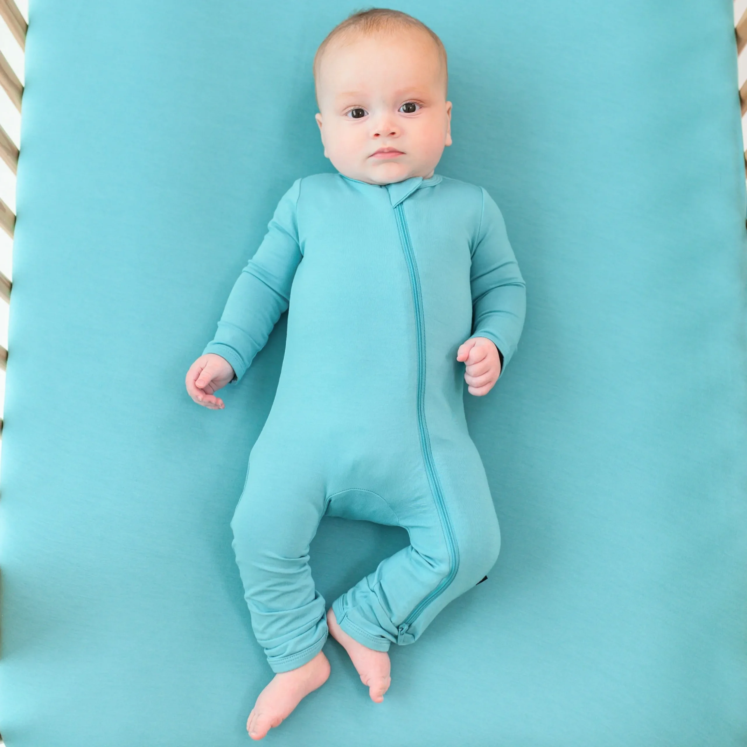 Zippered Romper in Makai