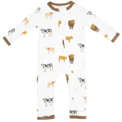 Zippered Romper in Moo