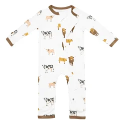 Zippered Romper in Moo