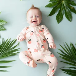 Zippered Romper in Peach