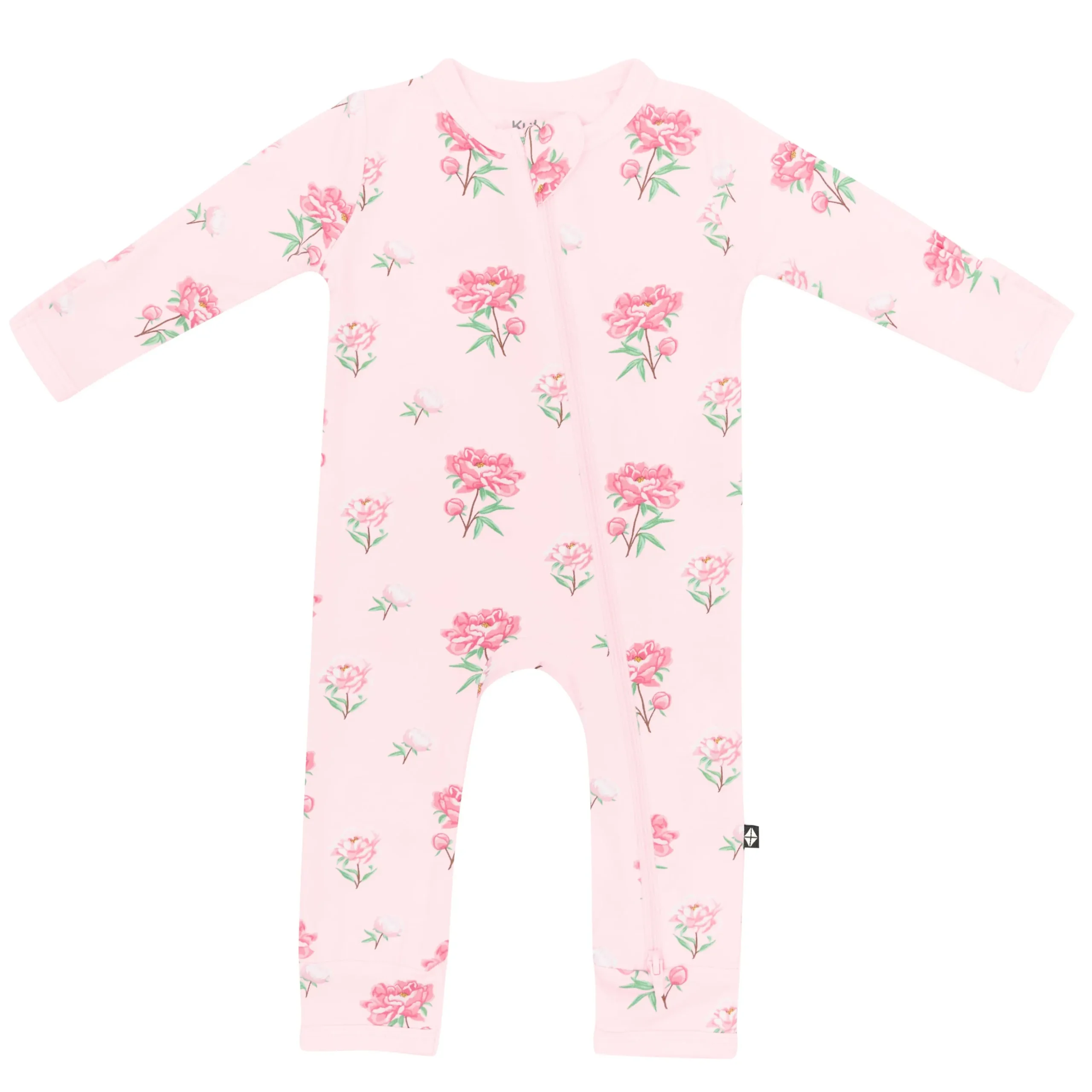 Zippered Romper in Sakura Peony