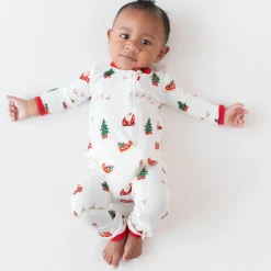 Zippered Romper in Santa Sleigh