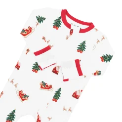 Zippered Romper in Santa Sleigh