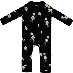 Zippered Romper in Small Midnight Magnolia