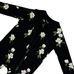 Zippered Romper in Small Midnight Magnolia
