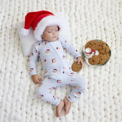 Zippered Romper in Vintage Santa