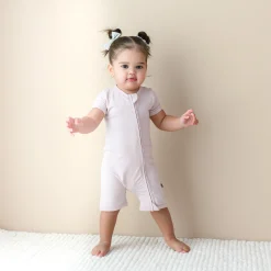 Zippered Shortall Romper in Blush