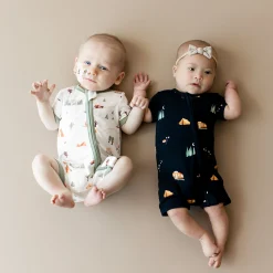 Zippered Shortall Romper in Under the Stars