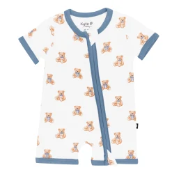 Zippered Shortall Romper in Teddy Bear