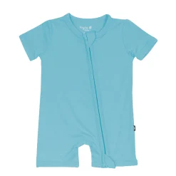 Zippered Shortall Romper in Makai