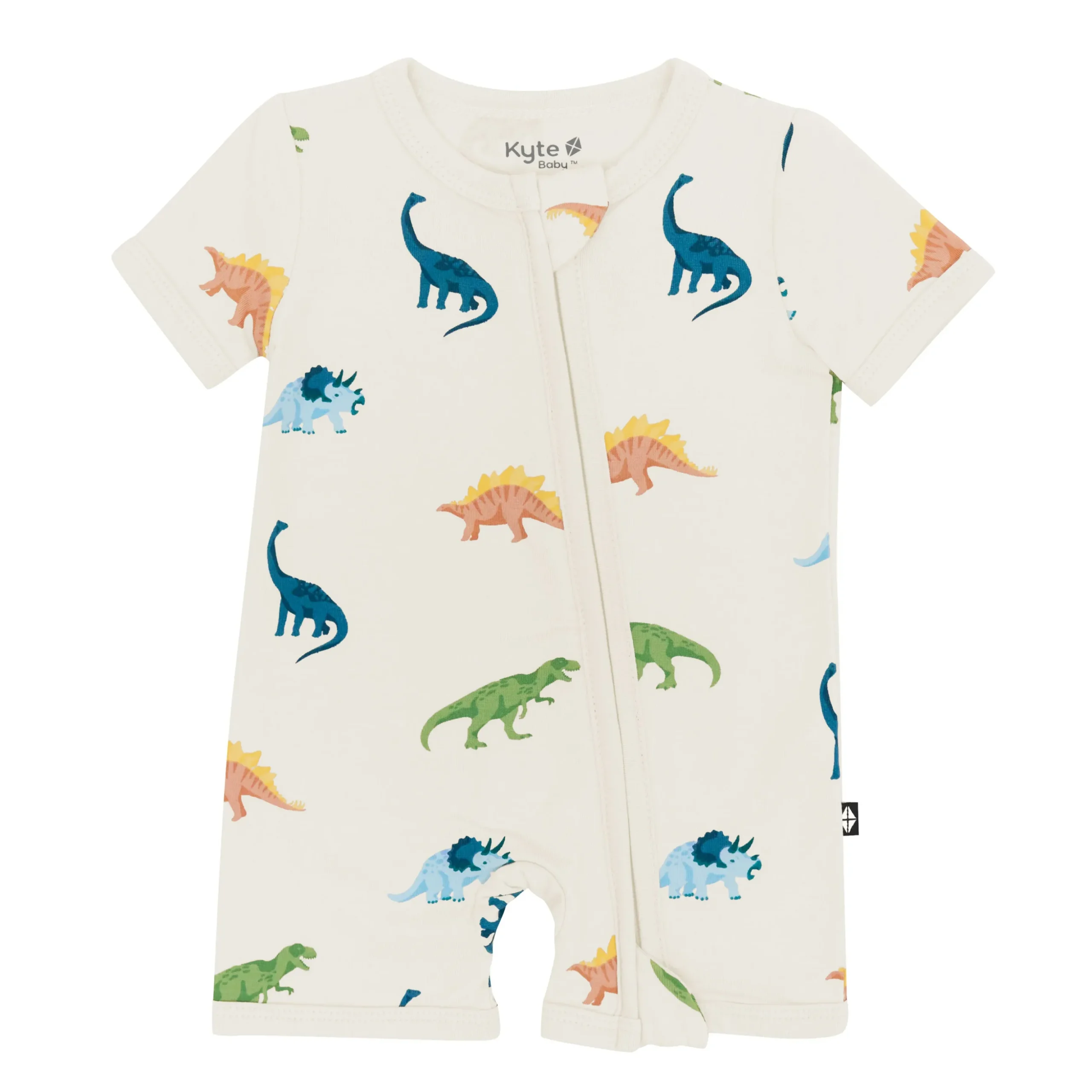 Zippered Shortall Romper in Ecru Roar