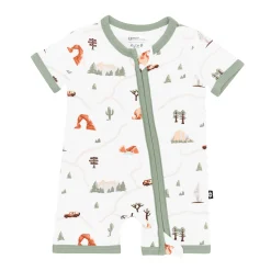 Zippered Shortall Romper in Road Trip