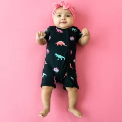 Zippered Shortall Romper in Midnight Roar