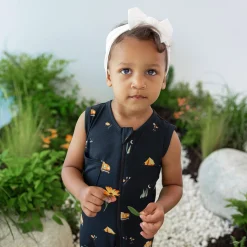 Zippered Sleeveless Romper in Under the Stars