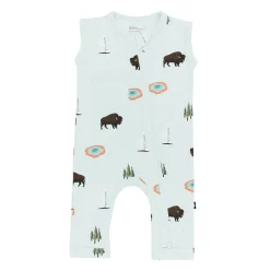 Zippered Sleeveless Romper in Yellowstone