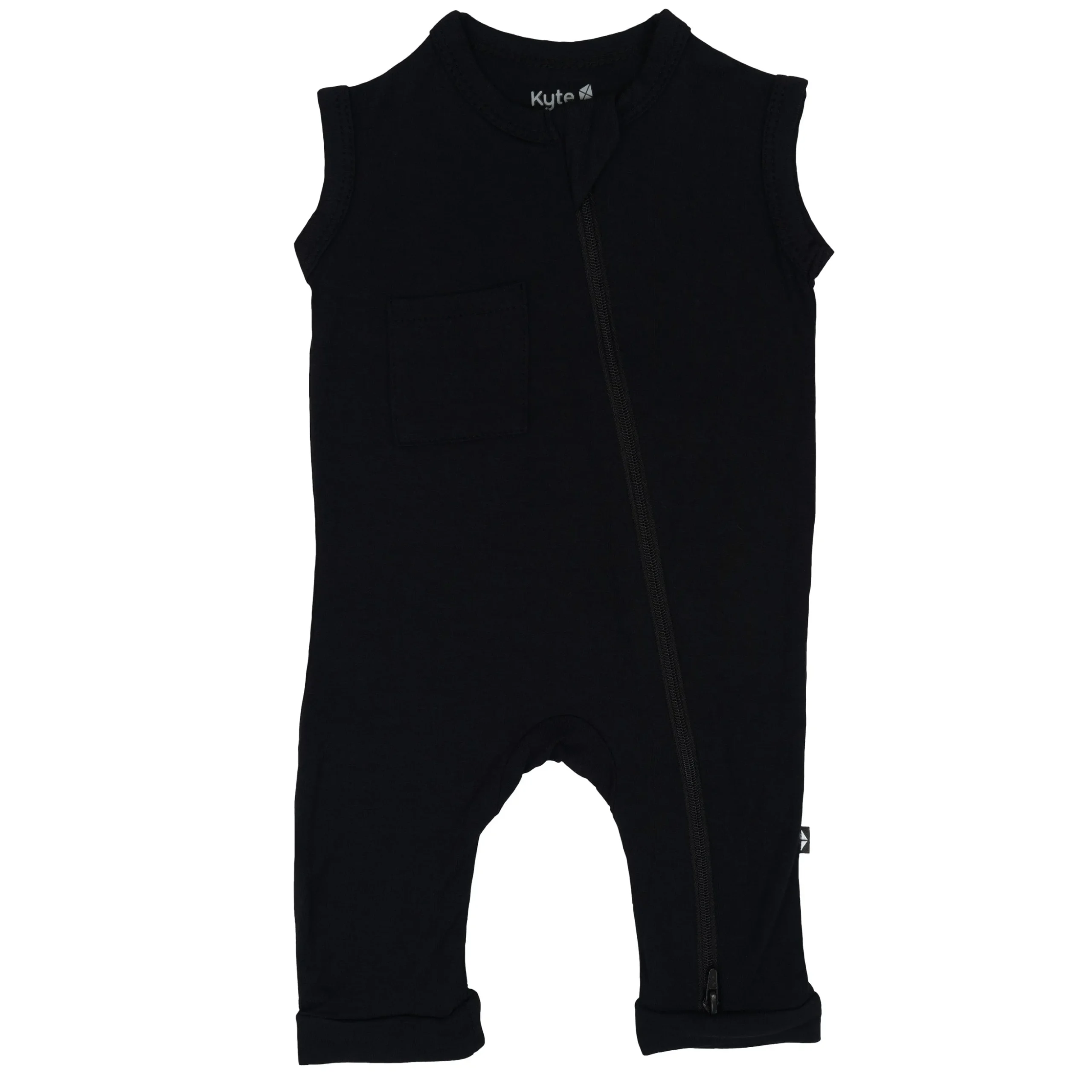 Zippered Sleeveless Romper in Midnight