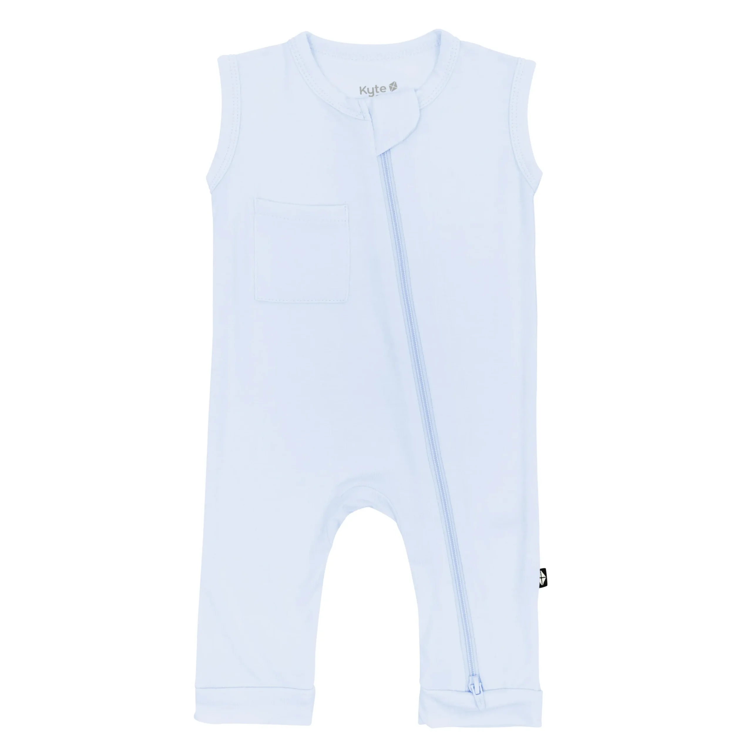 Zippered Sleeveless Romper in Mist