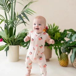 Zippered Sleeveless Romper in Peach
